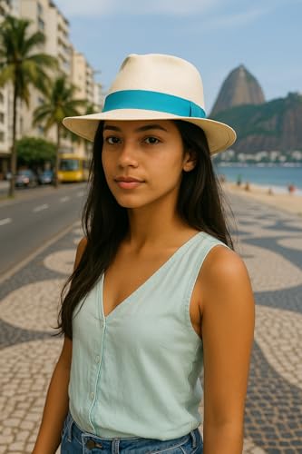 Gamboa Hatbands for Panama Hat Ribbon Hatband Cowboy Hats - color: Light Blue, size: Small