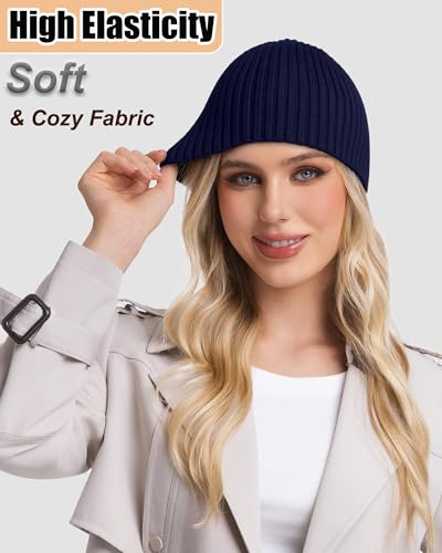 ROYBENS Wool Beanie for Men Women, Seamless Knit Warm Winter Hat Skull Caps - color: 1pcs-navy Blue