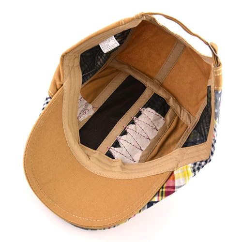 M MOACC Men Beret Hat Cotton Adjustable Newsboy Hats Cabbie Gatsby Cap Driving Flat Caps - color: Hat-t1-beige