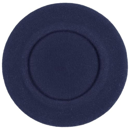 Women's Beret Cashmere Wool French Hat Made in EU Women Autumn Winter - color: Navy, size: 6 7/8