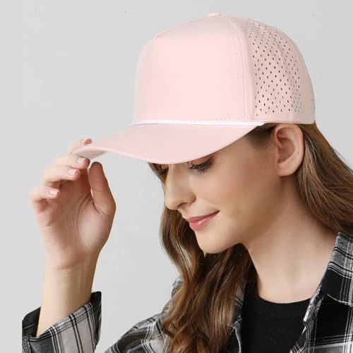 HH HOFNEN Quick Dry Baseball Cap Snapback Golf Trucker Hat for Men Women - color: #1 Pink