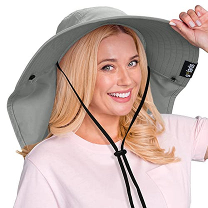 Tirrina Women's Sun Hat Wide Brim, UV Protection Sun Hats for Women - color: #1 Grey（23.6"-24"）