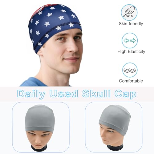 Cooling Skull Caps for Men Hard Hat Helmet Liner Cycling Cap Running Beanie - color: 2pcs-（white+light Gray）