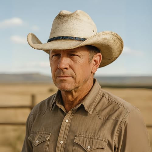 Gamboa Horsehair Hat Band for Cowboy Hats - color: Blue and Gray