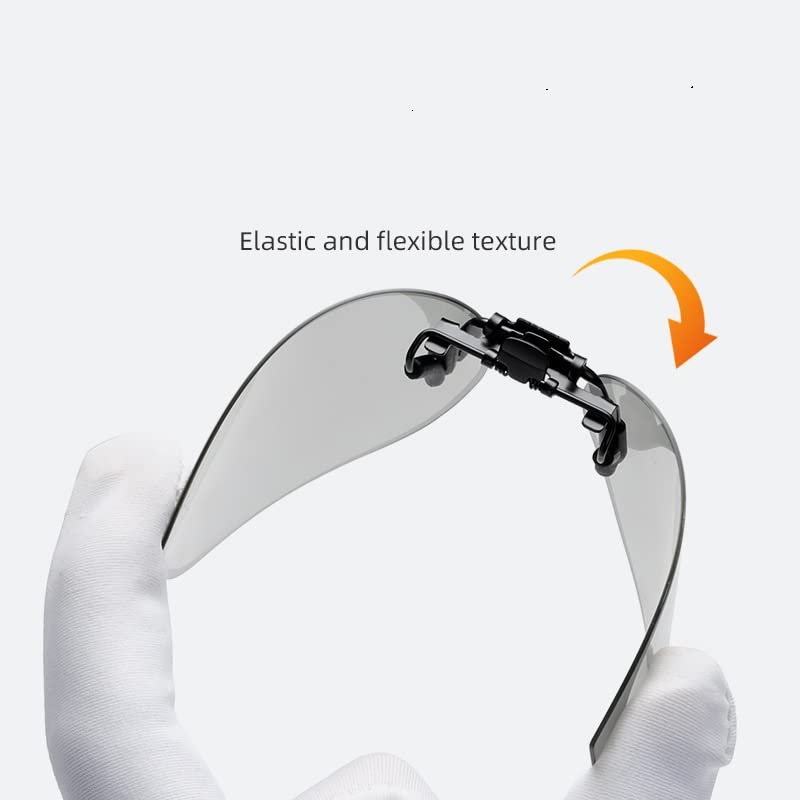 Clip on Flip up Polarized Lens For Prescription Glasses UV Protection Sunglasses (Clear lenses not Polarized) - color: Am05 Yellowsilver