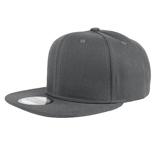 Gelante Plain Blank Flat Brim Adjustable Snapback Baseball Caps LOT 6 Pack - color: Dark Gray