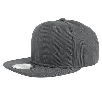 Gelante Plain Blank Flat Brim Adjustable Snapback Baseball Caps LOT 6 Pack - color: Dark Gray