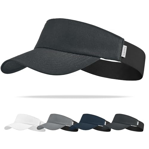 Sukeen Sports Sun Visor Women Men, Lightweight UPF50+ Water Resistant Stretchy Athletic Visor Hat for Running, Tennis, Golf - color: Black