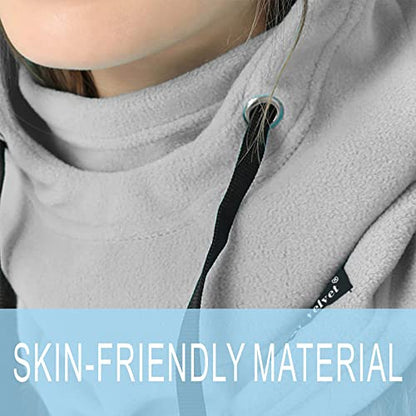 Shy Velvet Cold Weather Fleece Balaclava Ski Mask,Balaclava Wind-Resistant Winter Face Mask for Men and Women - color: Grey