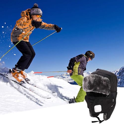 Kids Winter Trapper Ski Hat Warm Faux Fur Trooper Hat Thick Russian Ushanka Ski Cap Mask Fleece Ear Flaps Hunting Hats