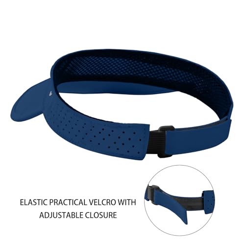 WANDER Sports Sun Visor Hat Mesh Foldable Brim for Men Women Running - color: Navy Blue