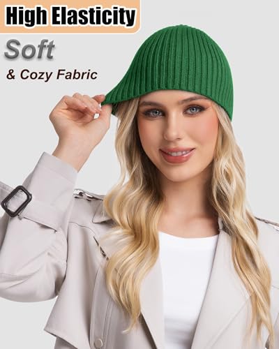 ROYBENS Wool Beanie for Men Women, Seamless Knit Warm Winter Hat Skull Caps - color: 1pcs-kelly Green