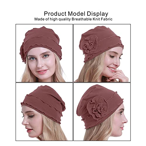 osvyo Chemo Headwear Turban Cap for Women - Cancer Beanie Hair Loss Sealed Packaging - color: Cotton Sand Brown