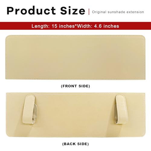 Sun Visor Extender for Car, Clip-On Sun Blocker Auto Visor Extender Attachment for Safe Driving, Anti-Glare Sunshade Extension UV Rays Protection for Most Cars SUVs Vans (Beige) - color: Beige