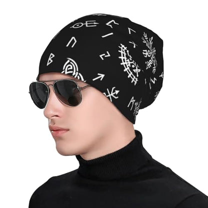 Slouchy Beanie Hat Skull Cap Chemo Headwear Baggy Hats for Men Women Running Cycling - color: Gothic