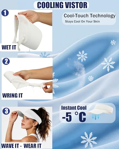 Cooling Sun Stretchy Visor Hat for Men Women,Soft Headband Visors - color: 1-white