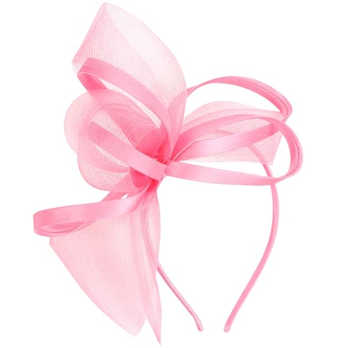 Fascinators Hats for Women, Pink Fascinator Headband Women's Tea Party Hat Derby Hats for Cocktail, Wedding, Fancy Dress Party, 1920s Accessories for Women and Girls - color: Pink