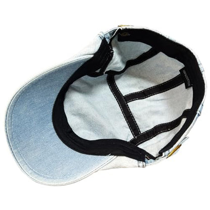 meioro Women Denim Newsboy Hat Cotton Flat Cap Ivy Gatsby Driving Hunting Gatsby Cabbie Denim Hats for Men - color: Light Blue-a