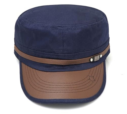 Initlove Military Hat Cadet Army Cap Flat Top Hats for Men Women - color: Navy
