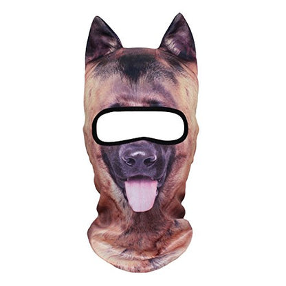 WTACTFUL 3D Animal Ears Balaclava, Breathable Face Mask for Halloween - color: German Shepherd Meb-11