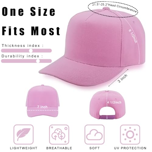 12 Pack Seamless Baseball Caps Wholesale Bulk - No Center Seam, DIY Friendly, Adjustable Breathable Lightweight for Men Women - color: Mixing Colors