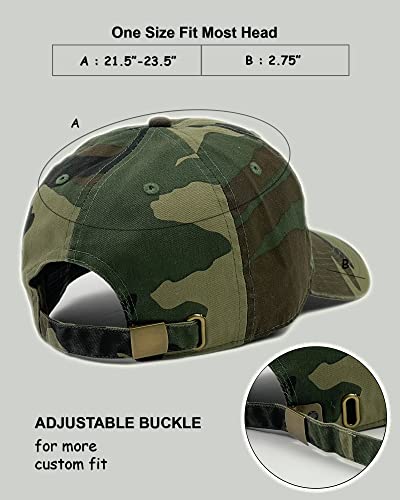 Utmost Unisex Classic Low Profile Cotton Baseball Cap Plain Blank Camoflauge Soft Unconstructed Adjustable Size Dad Hat - color: Camo Woodland