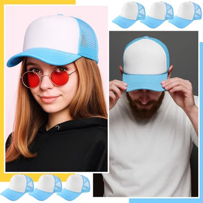 Hercicy 40 Pack Blank Trucker Hat Bulk - color: Light Blue