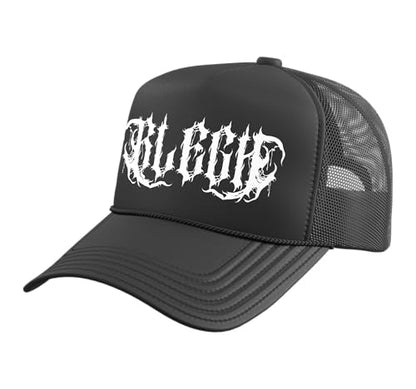 Blegh Screamo Death Metalcore Djent Music Trucker Hat with Adjustable Mesh Back - color: Black