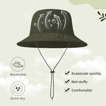 Durio Waterproof Bucket Hats for Woman UPF 50+ Sun Hat - color: Olive
