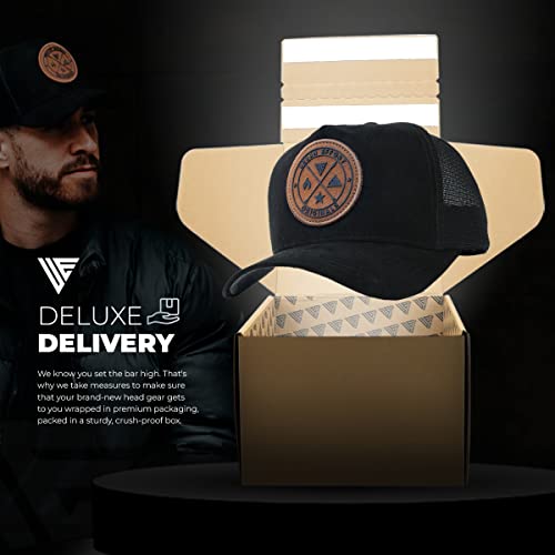 Urban Effort Trucker Hat for Men & Women, Mesh Back Baseball Cap, 5 Panel - color: Black, style: Mesh Back