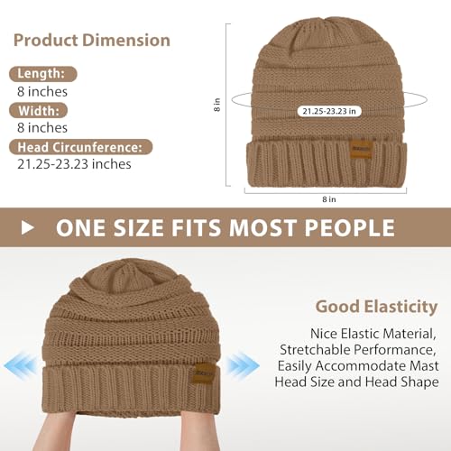 ZOORON Womens Winter Hat Slouchy Beanies for Women Cable Knit Beanie Hats - color: 1pack- Khaki