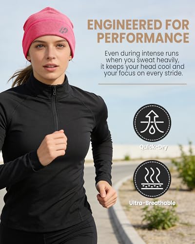 HASAGEI Thermal Running Hat - Men's Skull Cap Cycling Cap Under Helmet for Winter - color: Red