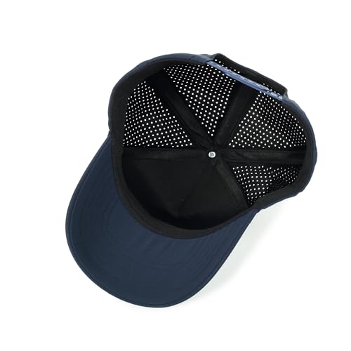 5 Panel Baseball Cap Quick Dry Mesh Snapback Hat for Women Men - color: Navy*4