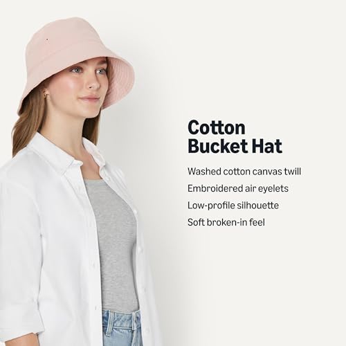 Amazon Essentials Women's Washed Cotton Bucket Hat - color: Pink, size: Small-Medium