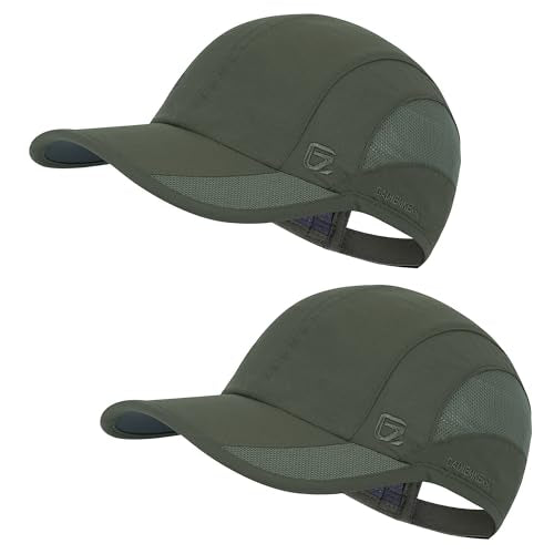 GADIEMKENSD Outdoor Running Hat Breathable Mesh 2PACK - color: Army Green, size: 7-7 1/2