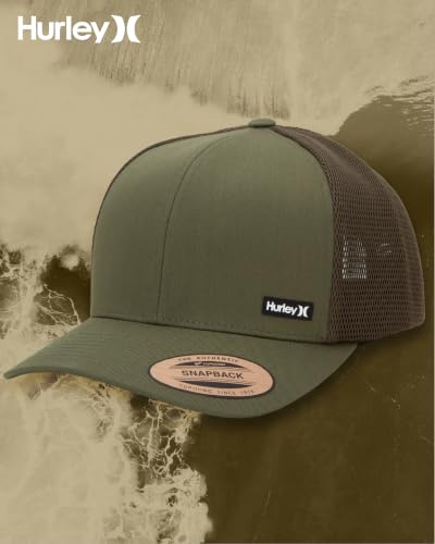 Hurley Men's Caps - H2O-Dri League Baseball Caps for Men with Snapback Closure - Classic Mens Trucker Hats (S-XL) - color: Olive