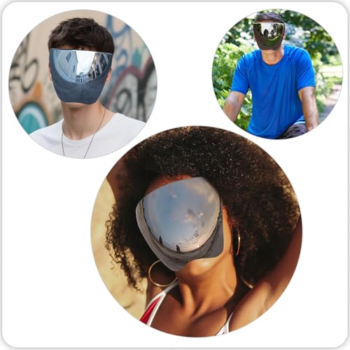 mayoken® Full Face Shield Sunglasses, Futuristic Wraparound Sun Protection Face Shield for Men & Women, Anti-Fog Mirror Glasses, Lightweight & Comfortable Metallic White - color: Metallic White