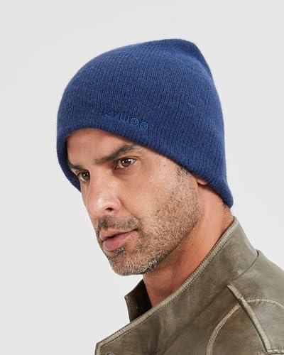 Zylioo XXL XL L Reversible Beanie for Big Heads Men Women, Winter Knit Hat - color: 2*black/Gray+1*black/Navy, size: Medium-Large