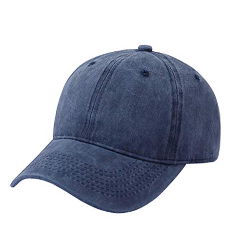 TOPTIE Washed Cotton Dad Baseball Cap - Low Profile Adjustable Hat - color: Navy Blue