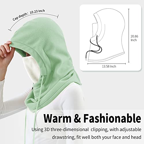 Achiou Ski Mask, Winter Balaclava Warm Windproof Face Cover Men Women - color: Green