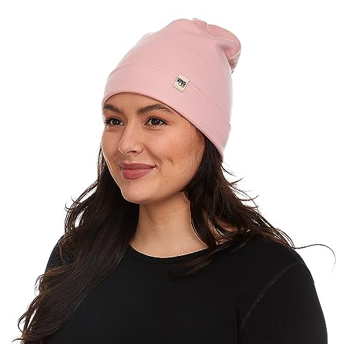 100% Merino Wool Cuff Beanie - Warm Winter Hat - Novelty Beanie - Toque - color: Blush Pink