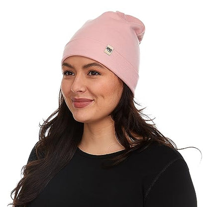 100% Merino Wool Cuff Beanie - Warm Winter Hat - Novelty Beanie - Toque - color: Blush Pink