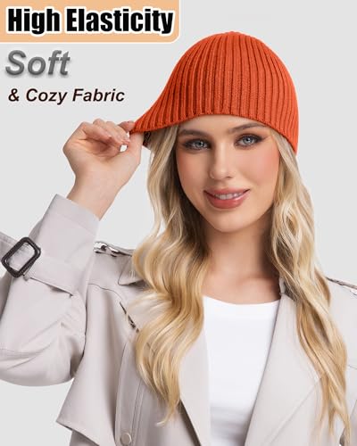 ROYBENS Wool Beanie for Men Women, Seamless Knit Warm Winter Hat Skull Caps - color: 1pcs-orgage