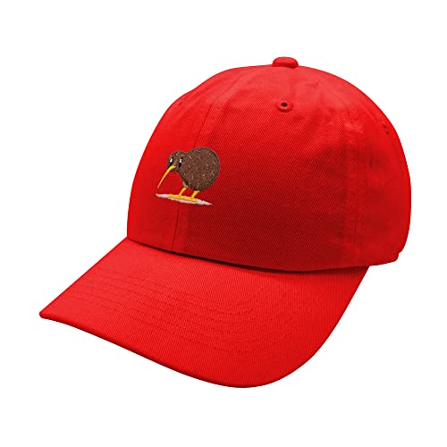 JPAK Kiwi Bird Baseball Cap Embroidered Cotton Dad Hat - Funny - color: Red