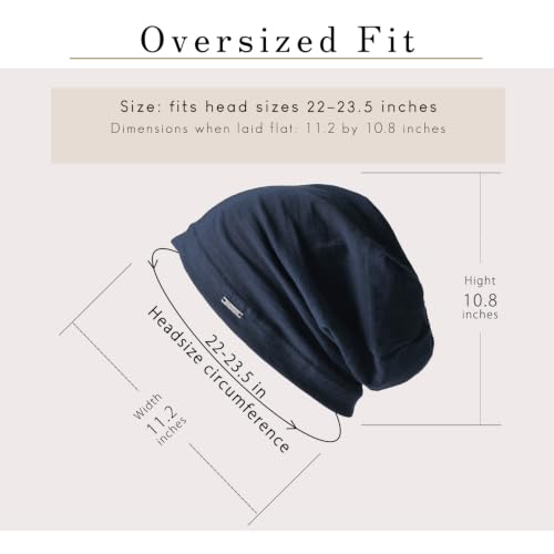 CHARM Cotton Summer Beanie for Men & Women - color: Navy