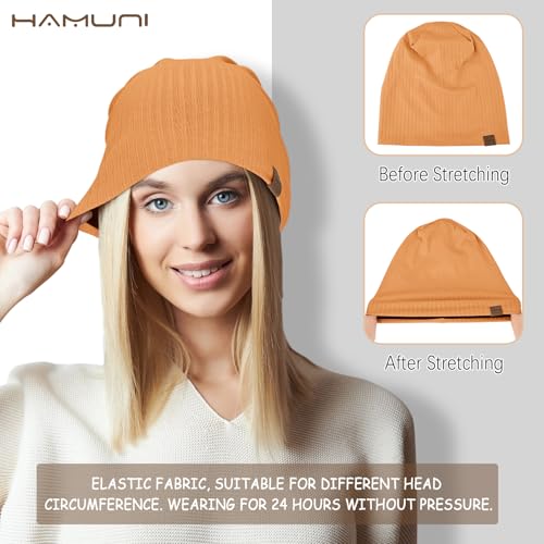 HAMUNI Slouchy Beanie for Men Women Soft Lightweight Chemo Headwear - color: Turmeric
