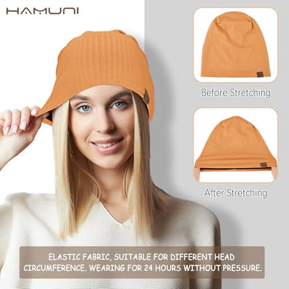 HAMUNI Slouchy Beanie for Men Women Soft Lightweight Chemo Headwear - color: Turmeric