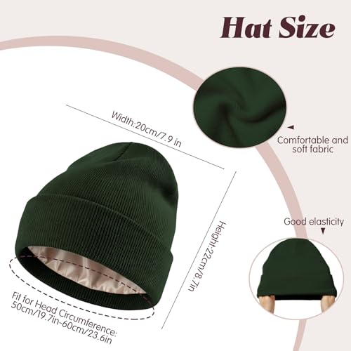 Geyoga Beanie and Touchscreen Gloves Set for Women Men Unisex Winter Knitted Hat Skull Cap Warm Gloves with Knit Fleece Lined - color: Army Green