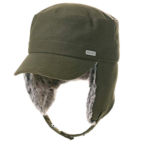 TOP-EX Oversized XL/XXL Unisex Winter Trapper Military Hat Faux Fur Earflaps Baseball Cap Quilted Lined - color: Armygreen, size: X-Large