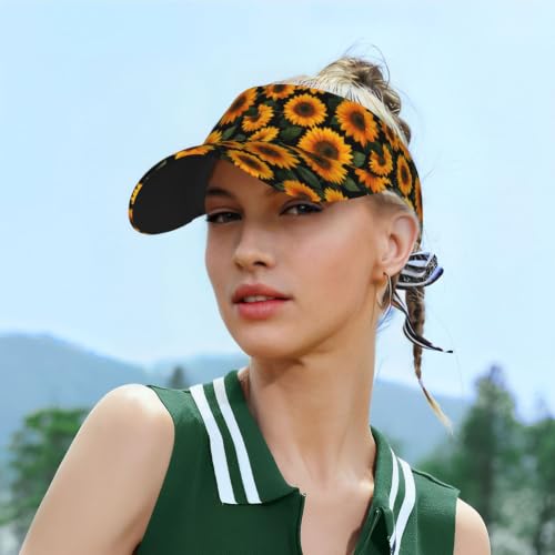 Leopard Print Sun Visor Hat Adjustable Sports Beach Cap for Men Women - color: 25